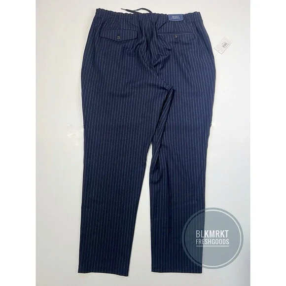 Polo Ralph Lauren Wool Blend Tapered Pinstripe Pants Blue 36x31